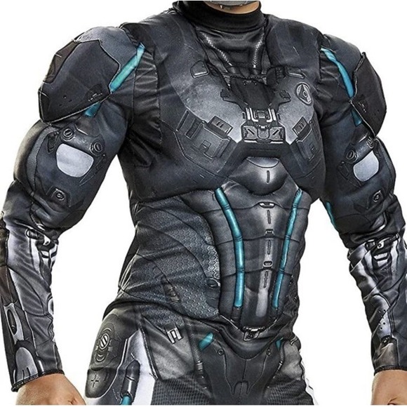 HALO Infinite Spartan Locke Muscle Suit Mask Boys Halloween Costume Childs S 4-6 - Picture 5 of 7